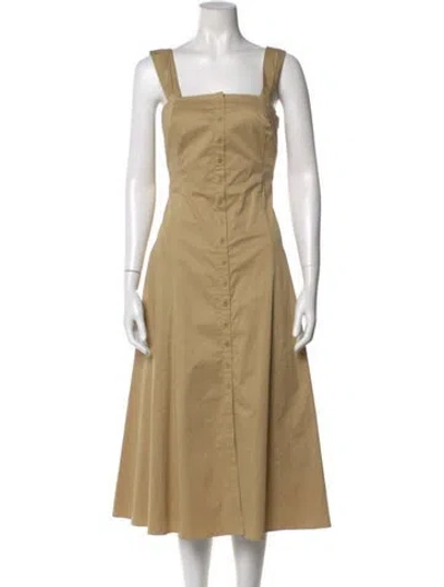 Pre-owned Staud Square Neckline Long Dress W/ Tags In Neutral