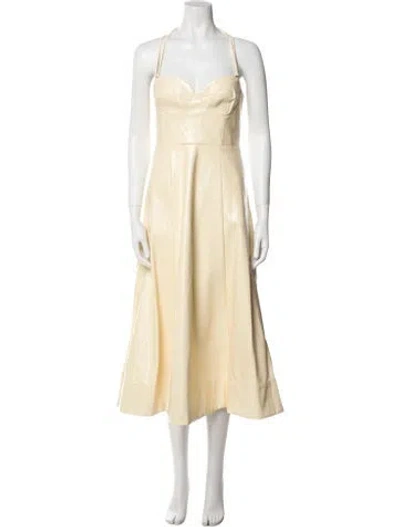 Pre-owned Staud Square Neckline Long Dress W/ Tags In Neutral