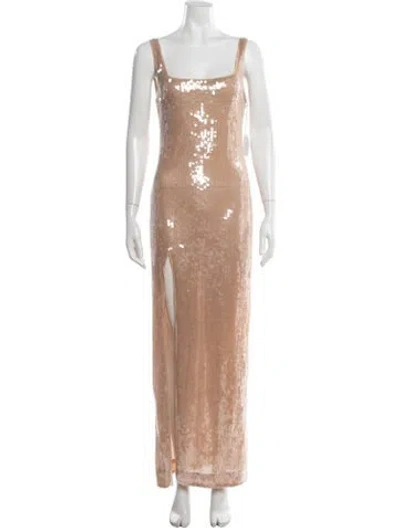 Pre-owned Staud Square Neckline Long Dress W/ Tags In Neutral
