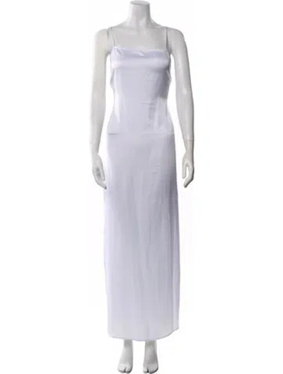 Pre-owned Staud Square Neckline Long Dress In White