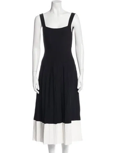 Pre-owned Staud Square Neckline Midi Length Dress In Blue
