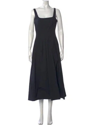 Pre-owned Staud Square Neckline Midi Length Dress In Blue
