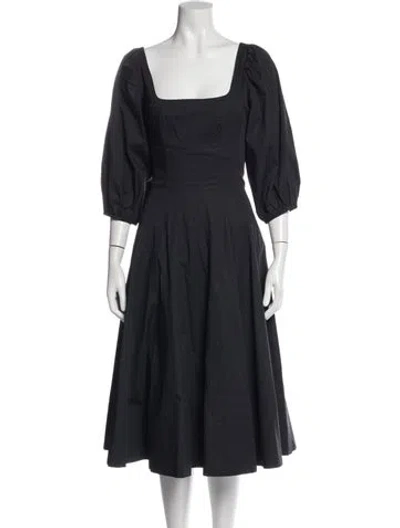 Pre-owned Staud Square Neckline Midi Length Dress In Blue