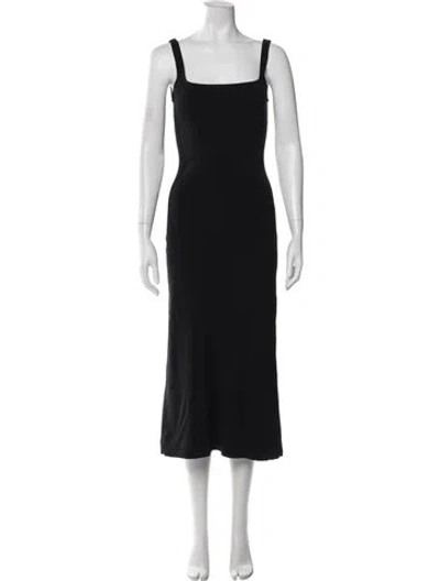 Pre-owned Staud Square Neckline Midi Length Dress In Multi