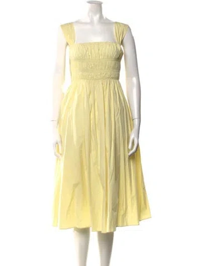 Pre-owned Staud Square Neckline Midi Length Dress In Multi