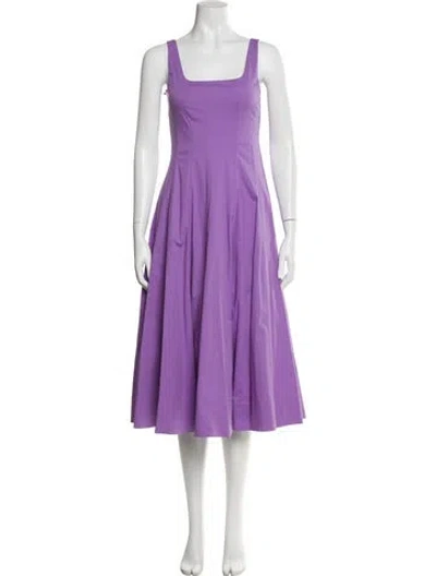 Pre-owned Staud Square Neckline Midi Length Dress In Purple