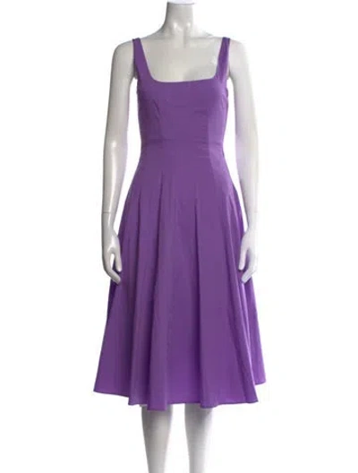 Pre-owned Staud Square Neckline Midi Length Dress In Purple