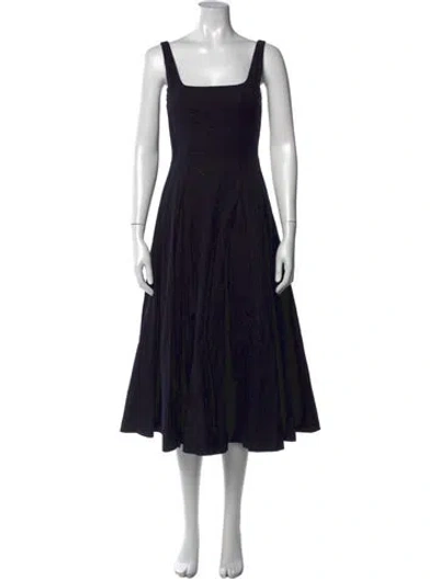 Pre-owned Staud Square Neckline Midi Length Dress W/ Tags In Black