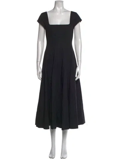 Pre-owned Staud Square Neckline Midi Length Dress W/ Tags In Black