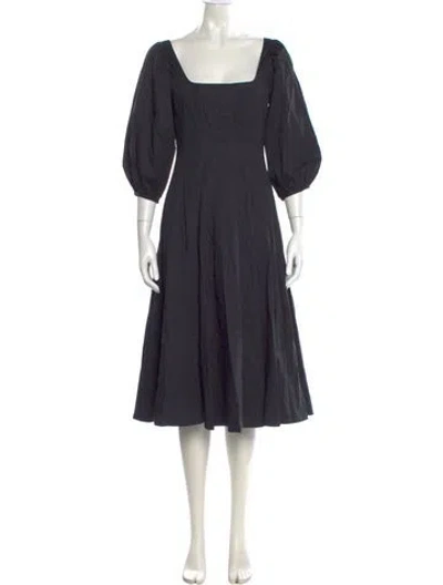 Pre-owned Staud Square Neckline Midi Length Dress W/ Tags In Gray