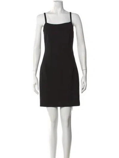 Pre-owned Staud Square Neckline Mini Dress In Black