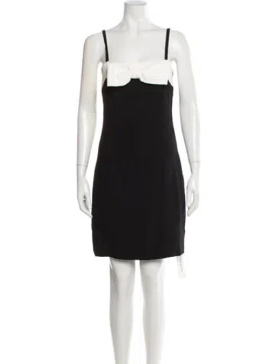 Pre-owned Staud Square Neckline Mini Dress In Black