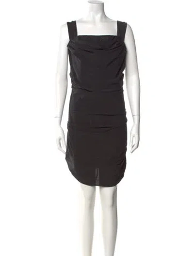 Pre-owned Staud Square Neckline Mini Dress In Black