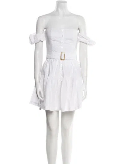 Pre-owned Staud Square Neckline Mini Dress In Black