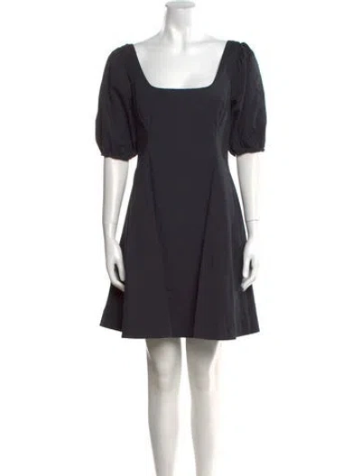 Pre-owned Staud Square Neckline Mini Dress In Black
