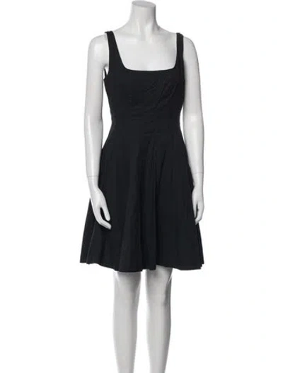 Pre-owned Staud Square Neckline Mini Dress In Black