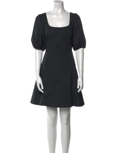 Pre-owned Staud Square Neckline Mini Dress In Black