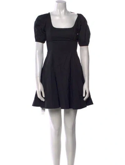 Pre-owned Staud Square Neckline Mini Dress In Black