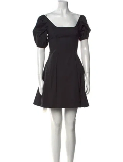 Pre-owned Staud Square Neckline Mini Dress In Black