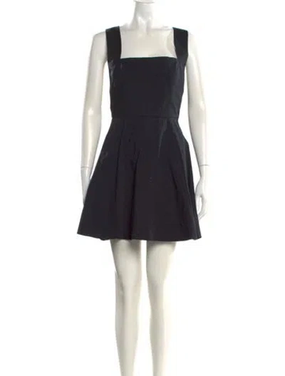 Pre-owned Staud Square Neckline Mini Dress In Black