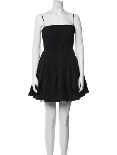 Pre-owned Staud Square Neckline Mini Dress In Black