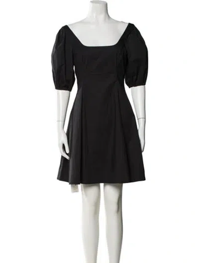 Pre-owned Staud Square Neckline Mini Dress In Black