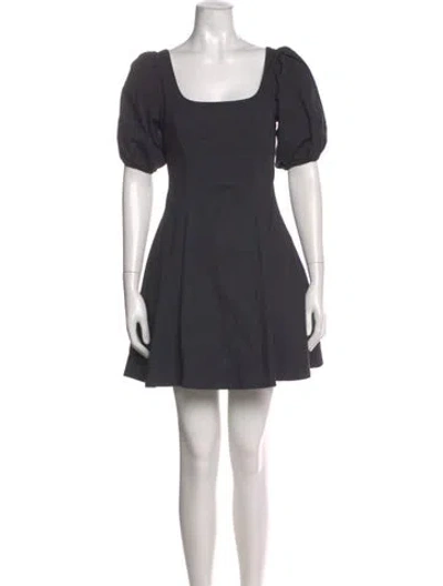 Pre-owned Staud Square Neckline Mini Dress In Black