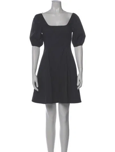 Pre-owned Staud Square Neckline Mini Dress In Black