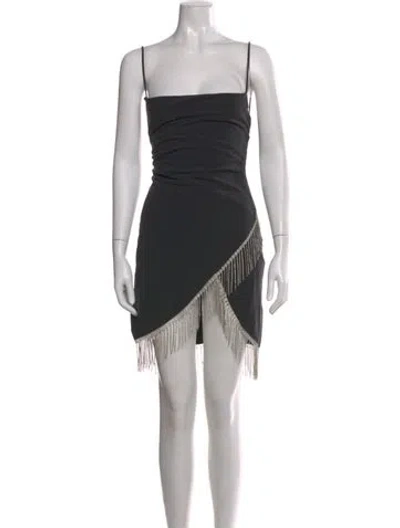 Pre-owned Staud Square Neckline Mini Dress In Black