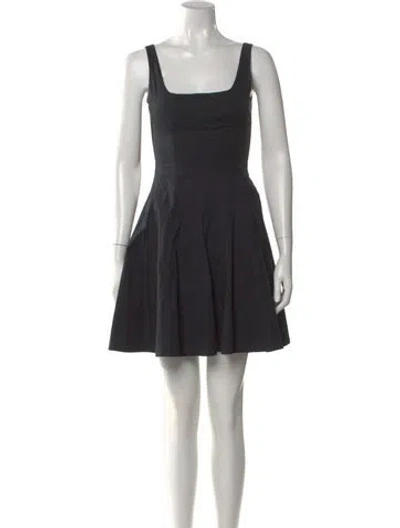 Pre-owned Staud Square Neckline Mini Dress In Black