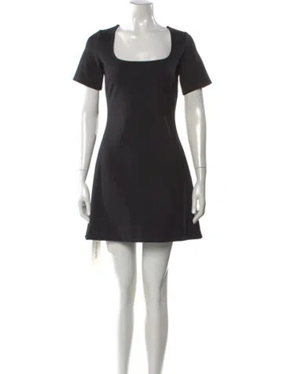 Pre-owned Staud Square Neckline Mini Dress In Black