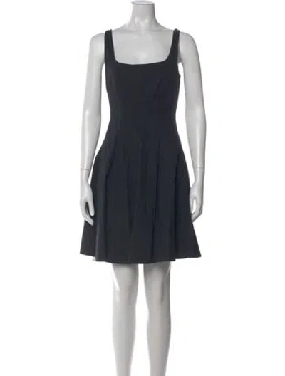 Pre-owned Staud Square Neckline Mini Dress In Black