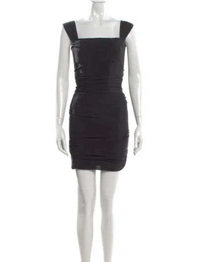 Pre-owned Staud Square Neckline Mini Dress In Black