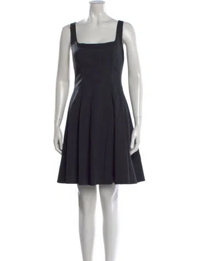 Pre-owned Staud Square Neckline Mini Dress In Black