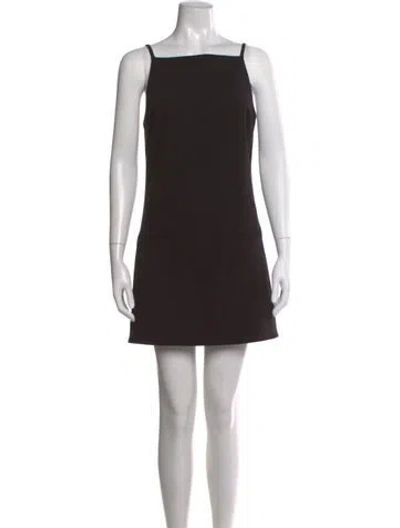 Pre-owned Staud Square Neckline Mini Dress In Black