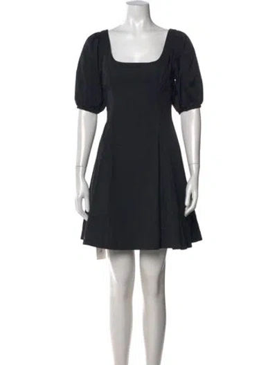 Pre-owned Staud Square Neckline Mini Dress In Black