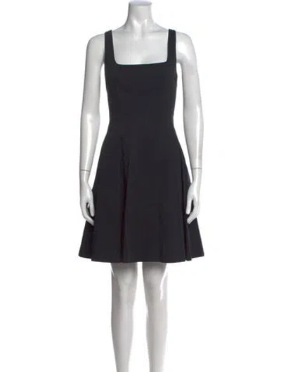 Pre-owned Staud Square Neckline Mini Dress In Black