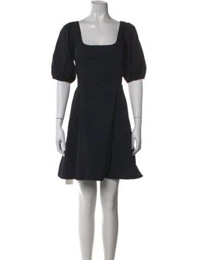 Pre-owned Staud Square Neckline Mini Dress In Black