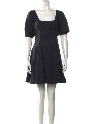Pre-owned Staud Square Neckline Mini Dress In Black