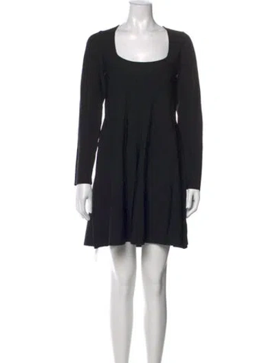 Pre-owned Staud Square Neckline Mini Dress In Black