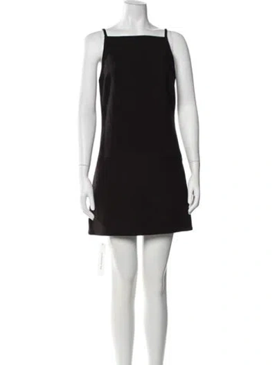 Pre-owned Staud Square Neckline Mini Dress In Black