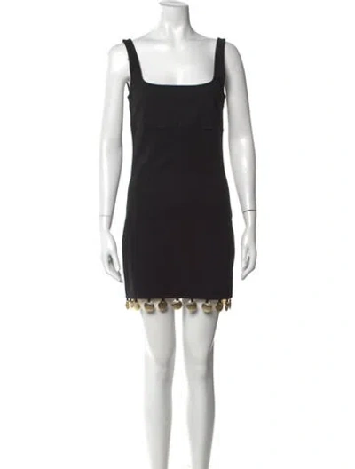 Pre-owned Staud Square Neckline Mini Dress In Black