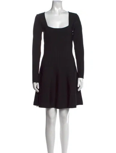 Pre-owned Staud Square Neckline Mini Dress In Black