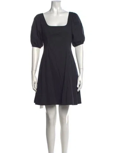 Pre-owned Staud Square Neckline Mini Dress In Black