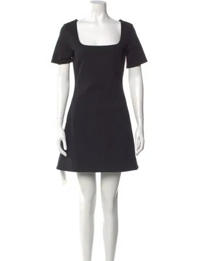 Pre-owned Staud Square Neckline Mini Dress In Black
