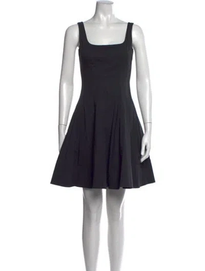 Pre-owned Staud Square Neckline Mini Dress In Black