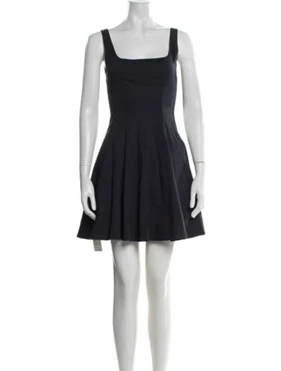Pre-owned Staud Square Neckline Mini Dress In Black