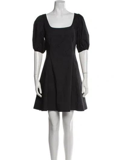 Pre-owned Staud Square Neckline Mini Dress In Black