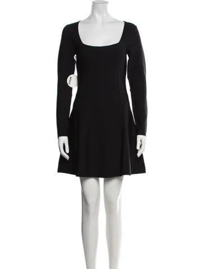 Pre-owned Staud Square Neckline Mini Dress In Black