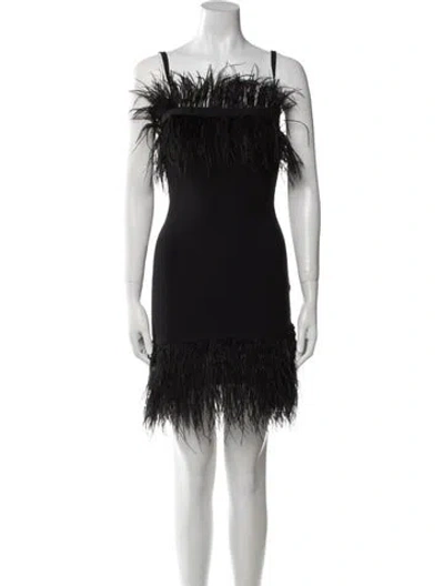 Pre-owned Staud Square Neckline Mini Dress In Black